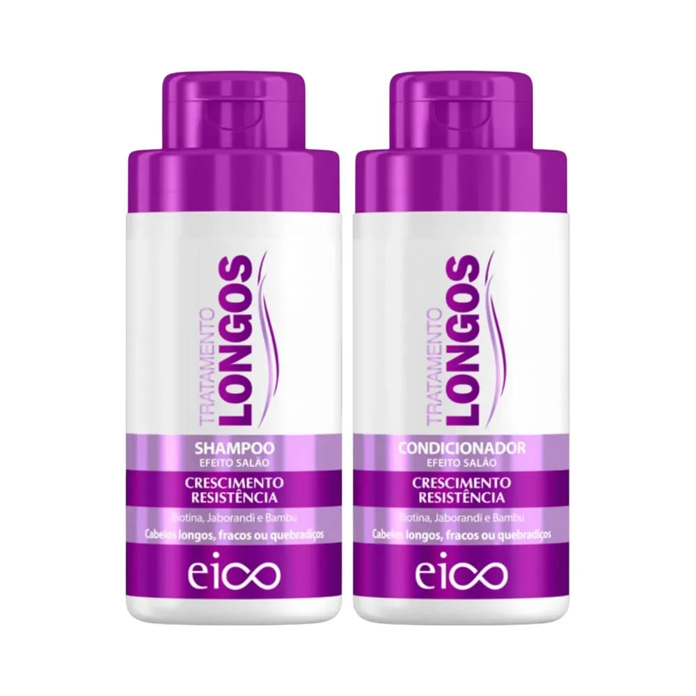 Kit Eico com shampoo e condicionador para cabelos longos